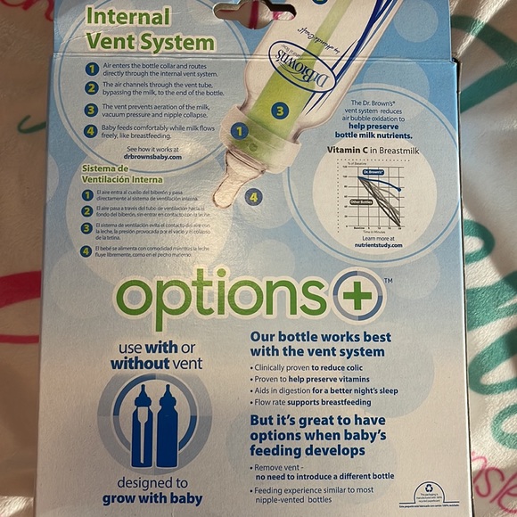 Dr Brown’s Natural Flow Anti-Colic Set of 3 Baby Bottles 4oz Brand New Box Green - Picture 14 of 16